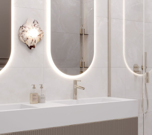 Керамогранит Laparet Seta Avorio кремовый матовый глянцевые чернила арт LP6012G0511R (60х119,5)